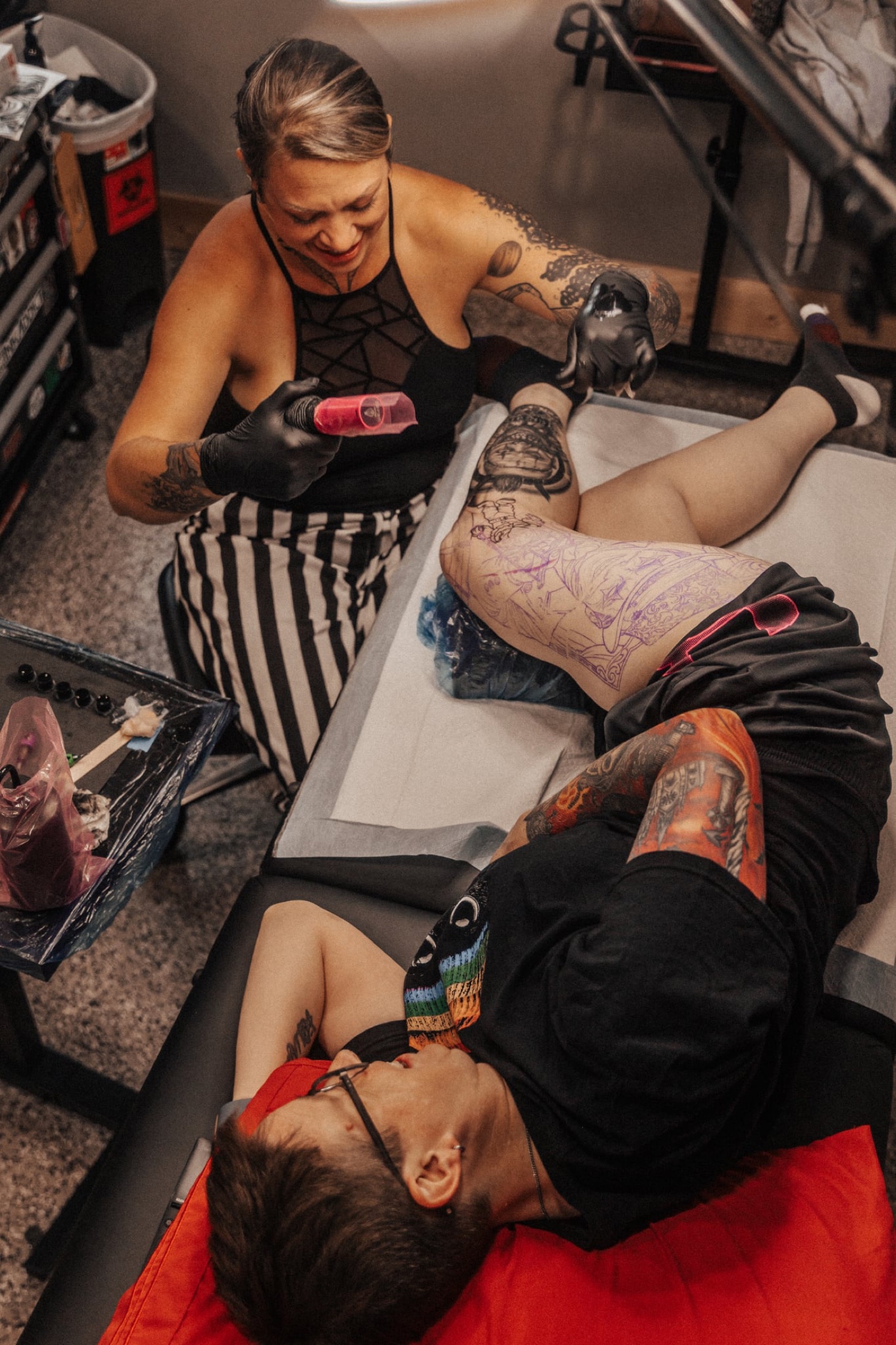 Kalsie working with a client in her Butler studio